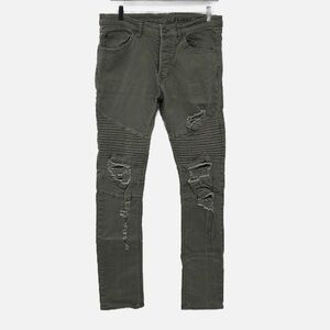 H&M distressed skinny Moto jeans in green - Size 33